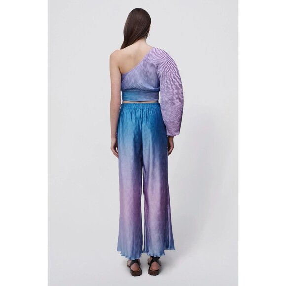 JONATHAN SIMKHAI Swim Sheer Lila Purple Blue Ombre Plisse Top Size Medium NWT - Picture 3 of 5